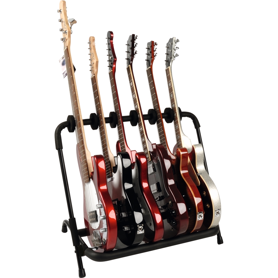 Quik Lok GS/471 è un supporto universale multiplo per 7 chitarre o bassi